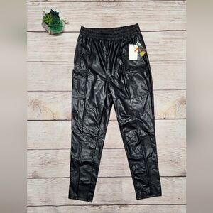 NEW!!! Women's black Mele E Pere pleather pants Sz.S